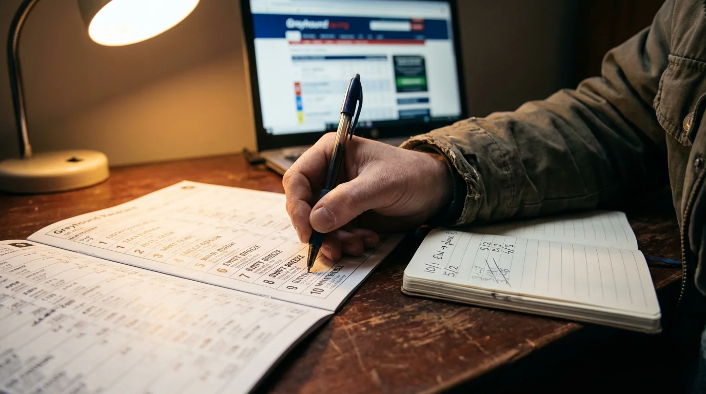 Each-way betting strategy for the Greyhound Derby with racecard and odds