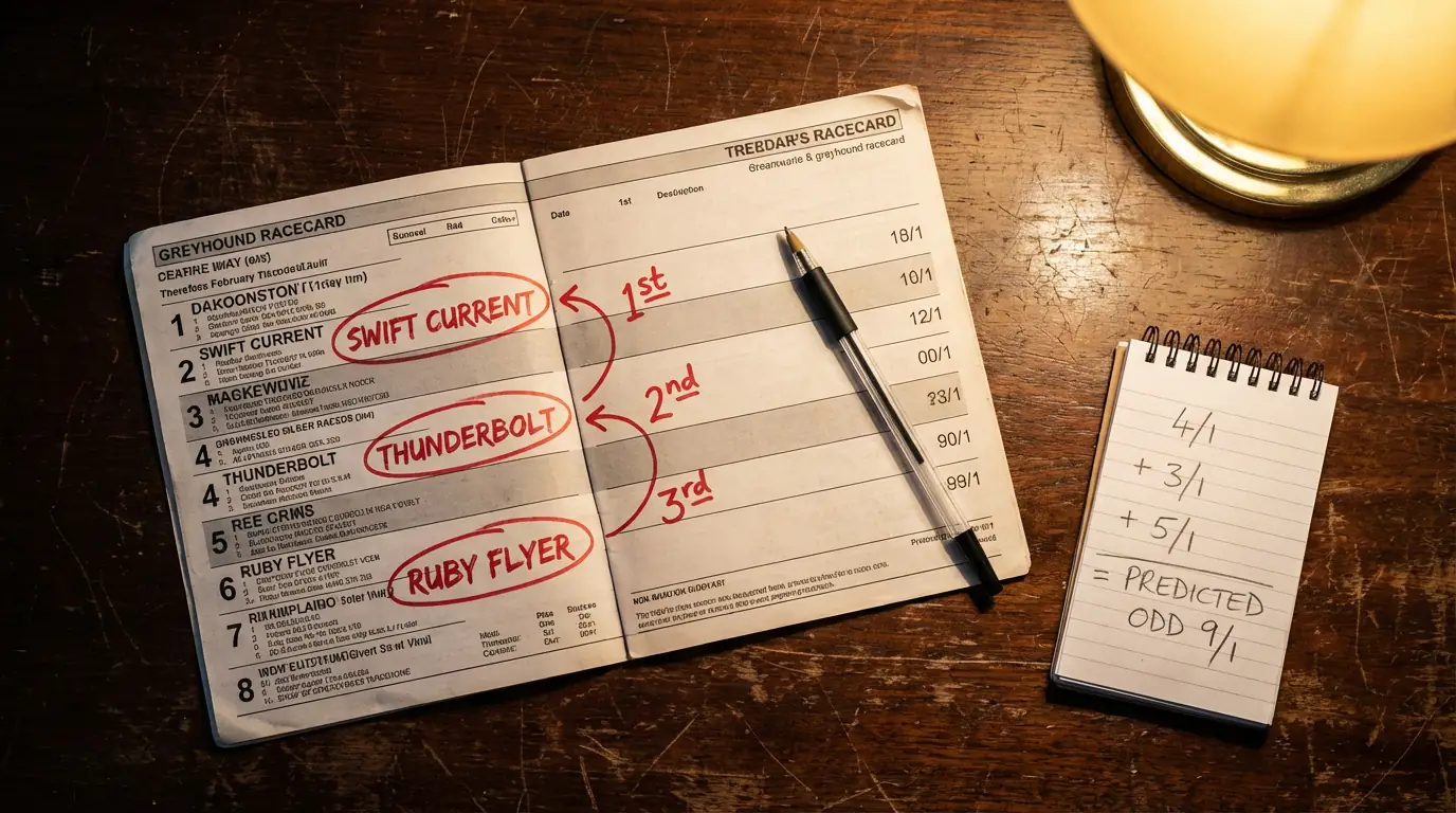 Forecast and tricast betting on the Greyhound Derby with finishing order