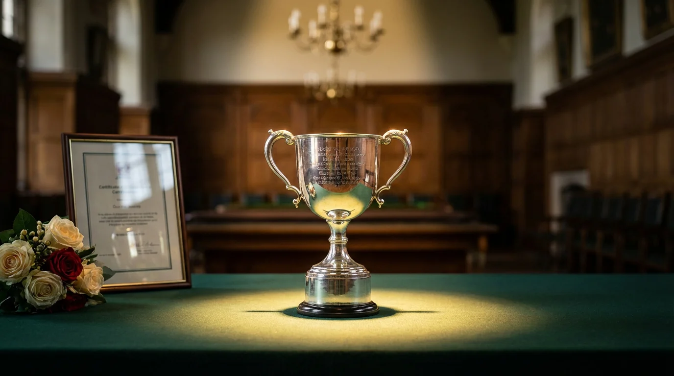 Greyhound Derby winner's trophy and prize presentation at Towcester