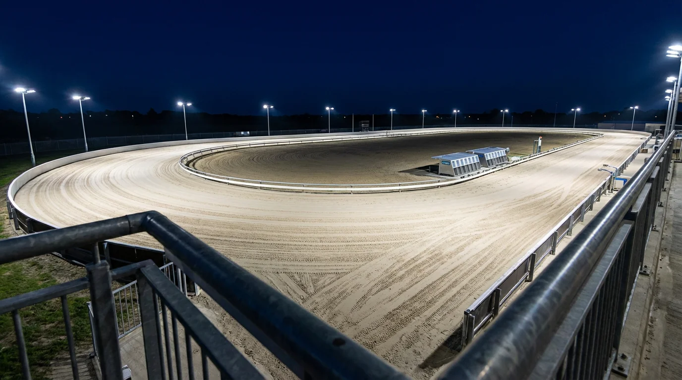 Greyhound Derby semi-final and final night under floodlights at Towcester